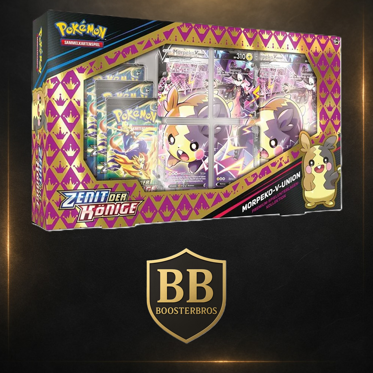 POKEMON ZENIT DER KÖNIGE MORPEKO V-UNION PREMIUM KOLLEKTION MIT SPIELUNTERLAGE (DEUTSCH)